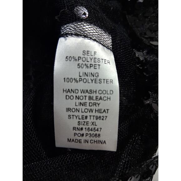 Flawless Women's size XL Sequin Tulle Holiday Party Special Event Date Night Top - Picture 11 of 12